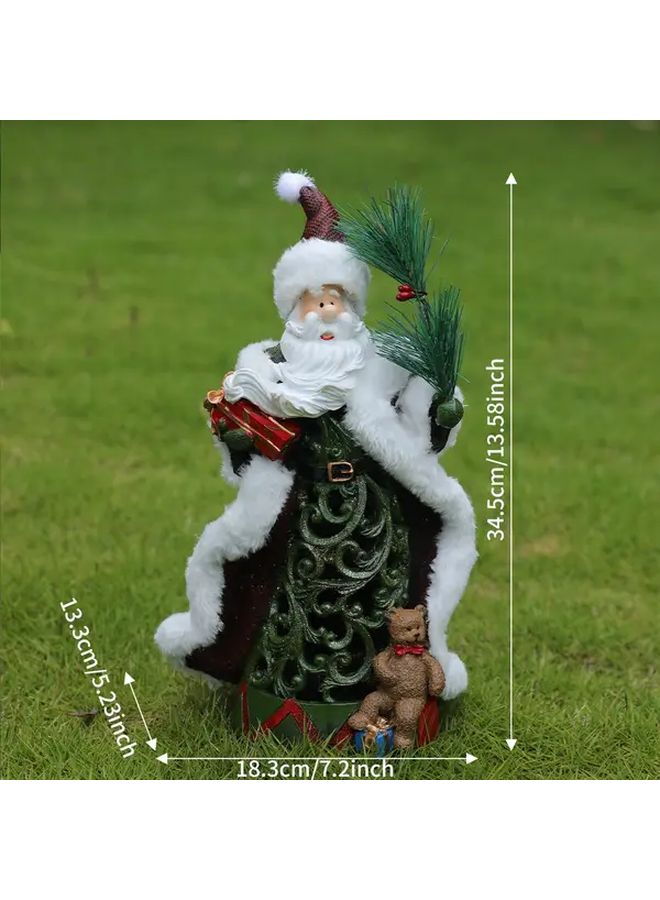 Green Santa Claus Resin Christmas Decoration For Home Living Room Outdoor Garden - Image 3